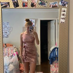 Hello Molly Pink Sequin Formal Dress Size 4